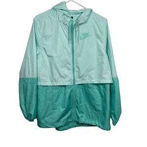 Nike Mint Full Zip Athletic Windbreaker Jacket